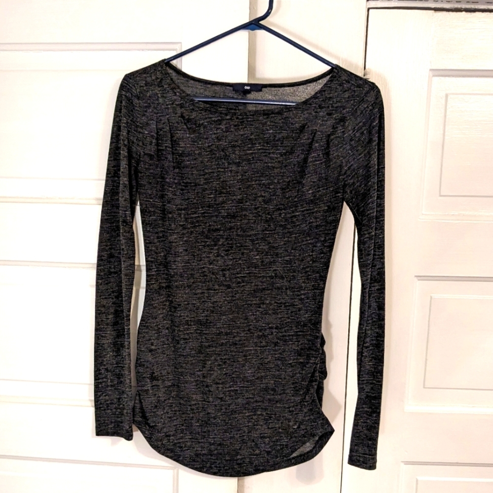Gap Fitted Long Sleeve Black T- shirt XS